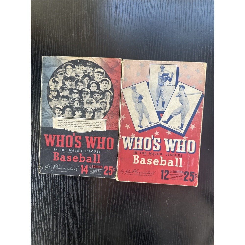 1944&1946 Who's Who in the Major Leagues Baseball 12th&14th Edit Guide Magazines